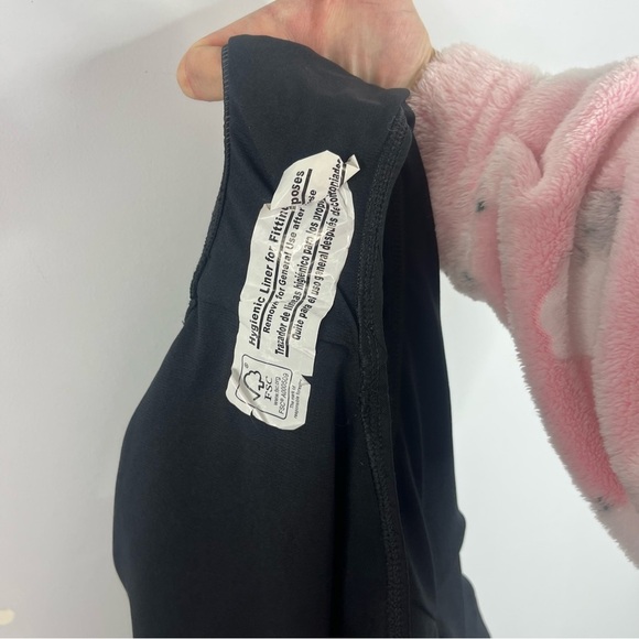 Time and Tru NEW Size Large Cross Front High Neck One Piece Black Floral Swim SB - Picture 6 of 7